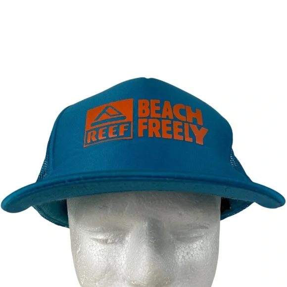 Vintage Reef Beach Freely Trucker Neon Flat-Brimmed Snap-Back Surfing Ocean 1990 90s Neon Surf Hats - Etsy main image 3